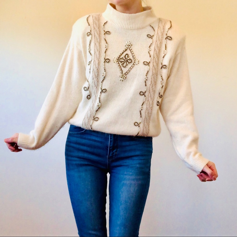 Vintage 1980s sequin sweater - Picture 1 of 5